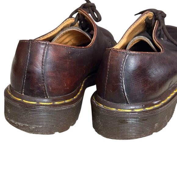 Dr Martens Y2K Leather Oxford Shoes Mens Sz 7 UK Made in‎ England Vtg 1561 Brown